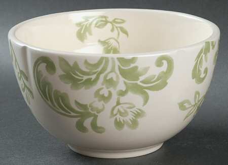 Floral Damask Green Palm Soup/Cereal Bowl