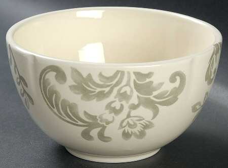 Floral Damask Birch Grey Soup/Cereal Bowl