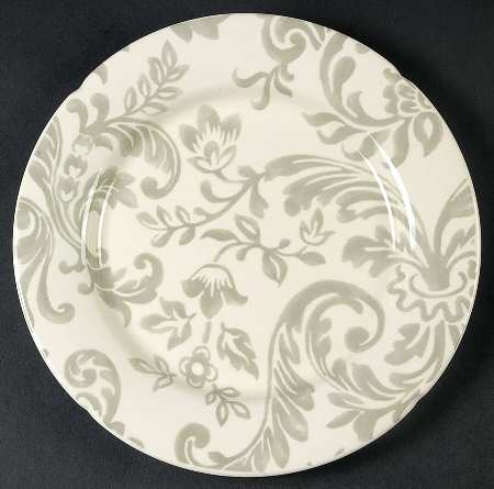 Floral Damask Birch Grey Salad Plate