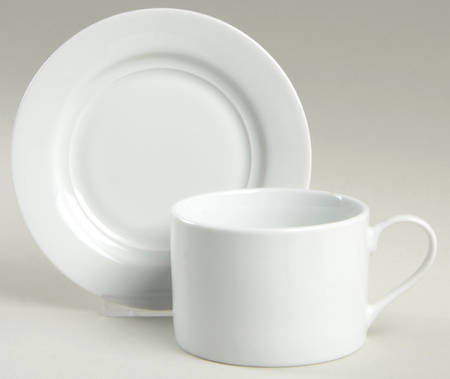 Everyday White (Porcelian) Flat Cup & Saucer Set