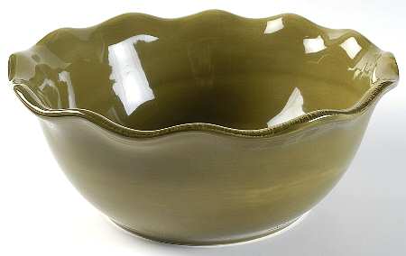 Harvest Green Saddle 10" Round Serving Bowl
