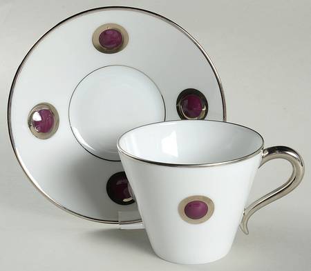 Ithaque Platinum Flat Cup & Saucer Set
