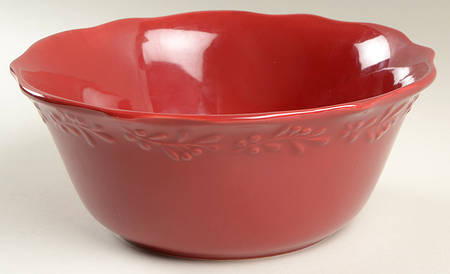 Embossed Christmas Mistletoe 10" Round Serving Bowl