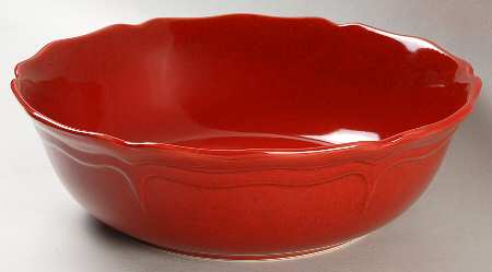 Simply Fluted Red Garnet 10" Round Vegetable Bowl
