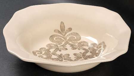 Antique Scroll Large Rim Soup Bowl
