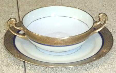 BOH265 Footed Cream Soup Bowl & Saucer Set