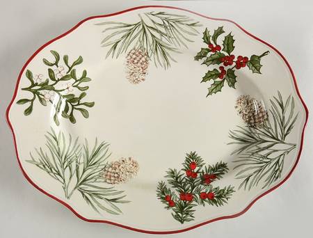 Winter Forest 17" Oval Serving Platter