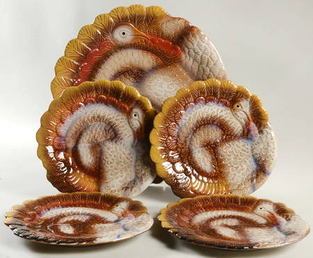 Harvest Turkey 5 Piece Set (4 Salad/Dessert & 13" Chop Plate)