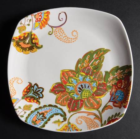 Floral Spray Square Salad Plate