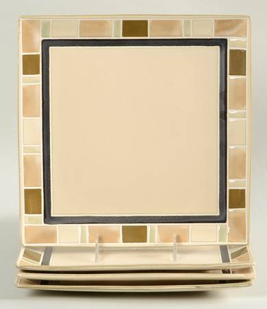 Cream Mosaic Dinner Plate - Set of 4