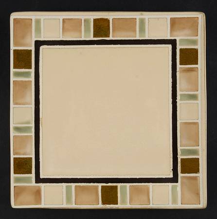 Cream Mosaic Square Salad Plate