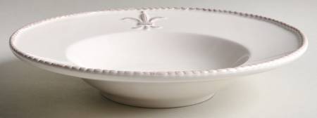 Fleur de Lis Cream 11" Pasta Serving Bowl