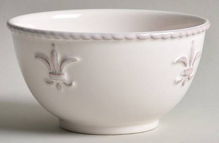 Fleur de Lis Cream Coupe Cereal Bowl