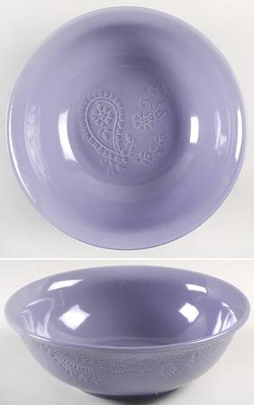 Paisley Vine Lavender 9" Round Vegetable Bowl