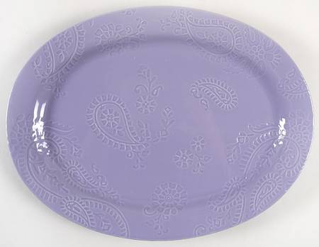Paisley Vine Lavender 14" Oval Serving Platter