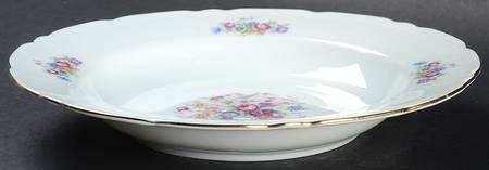 Bouquet (Small Floral, Ribbed Edge) Rim Soup Bowl