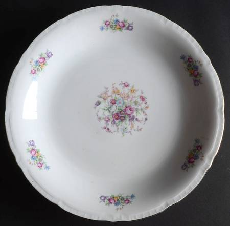 Bouquet (Small Floral, Ribbed Edge) 11" Deep Round Platter