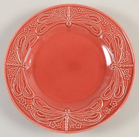 Dragonfly Red Salad Plate