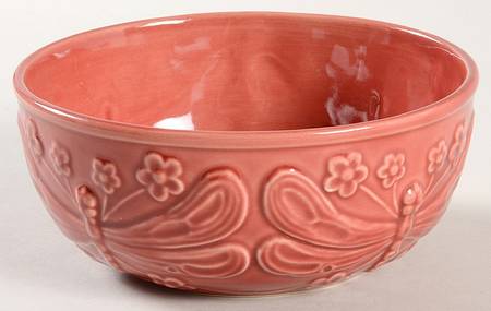 Dragonfly Red Coupe Cereal Bowl