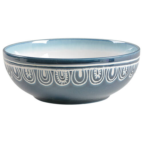 Medallion Teal 9" Round Serving Bowl