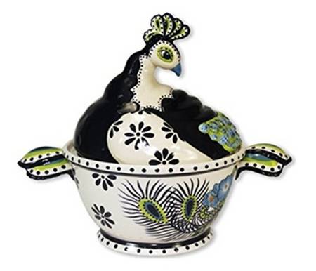Peacock Round Covered Vegetable