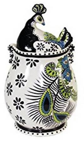 Peacock Cookie Jar & Lid