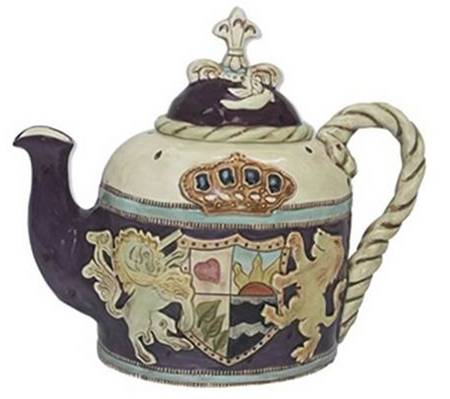 Antique Tin Teapot & Lid