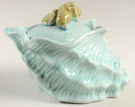 Seawave Turquoise Blue Sugar Bowl & Lid