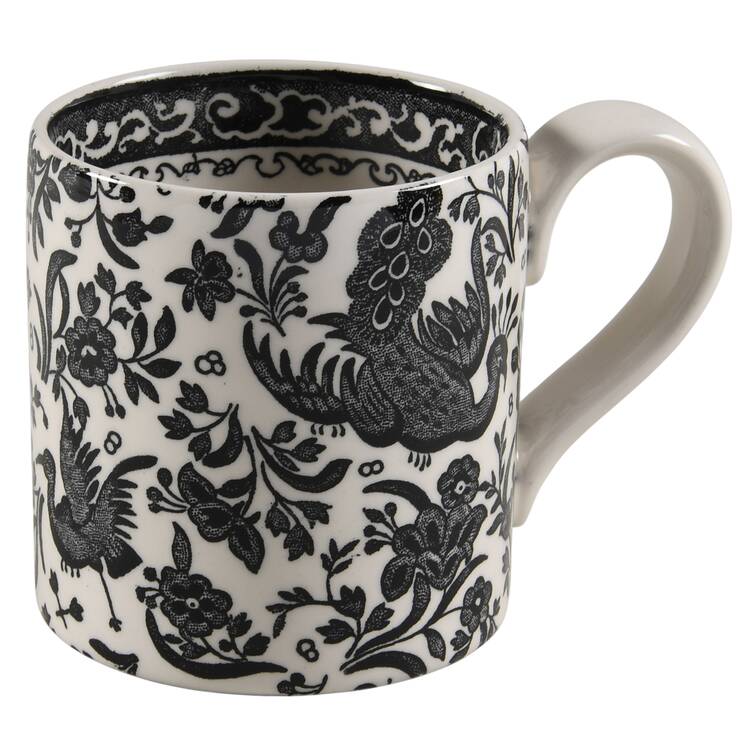 Regal Peacock Black Mug