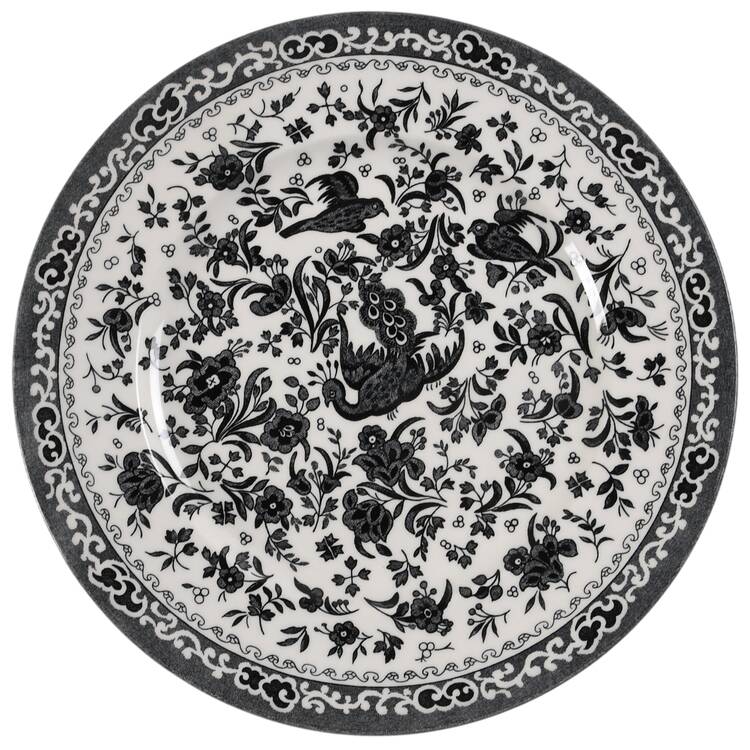 Regal Peacock Black Luncheon Plate