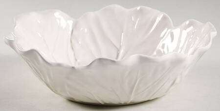 Cabbage Beige (Branco) 9" Round Vegetable Bowl