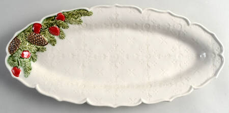Christmas Garland 15" Oval Serving Platter
