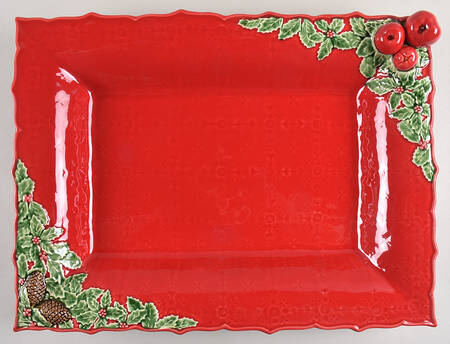 Christmas Garland 19" Rectangular Serving Platter