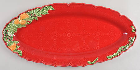Christmas Garland 21" Oval Serving Platter