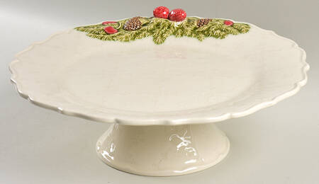 Christmas Garland 13" Diameter Pedestal Cake Stand