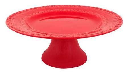 Fantasia (Fantasy) Red 11" Diameter Pedestal Cake Stand
