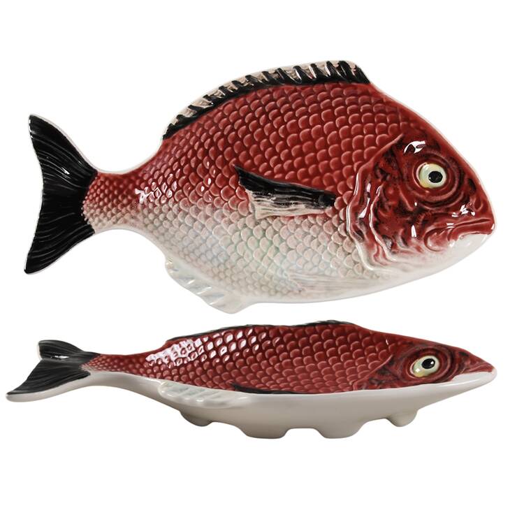 Fish Red 10" Fish Shaped Platter