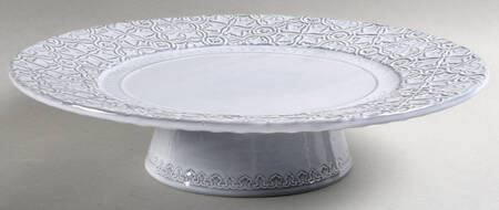 Rua Nova Antique White 13" Diameter Pedestal Cake Stand