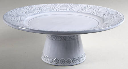 Rua Nova Antique White 11" Diameter Pedestal Cake Stand