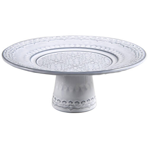 Rua Nova Antique White 8" Diameter Pedestal Cake Stand