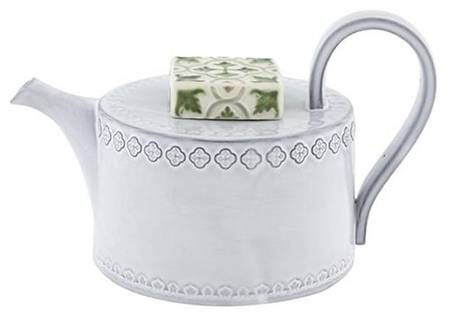 Rua Nova Antique White Teapot & Lid