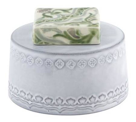 Rua Nova Antique White Sugar Bowl & Lid