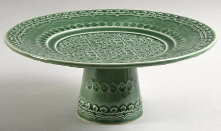 Rua Nova Green 8" Diameter Pedestal Cake Stand