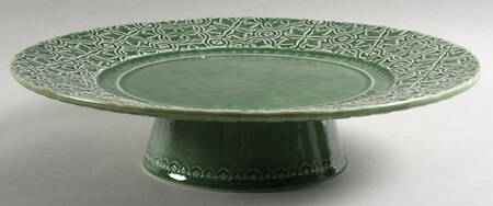 Rua Nova Green 13" Diameter Pedestal Cake Stand