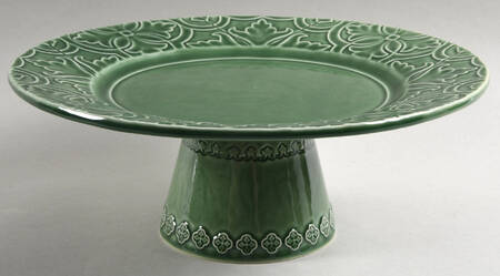 Rua Nova Green 11" Diameter Pedestal Cake Stand