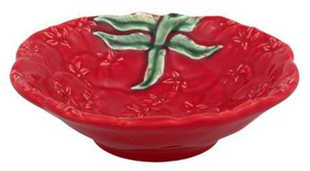 Tomato Small Round Scalloped Dish