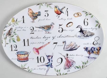 12 Days of Christmas 19" Oval Serving Platter