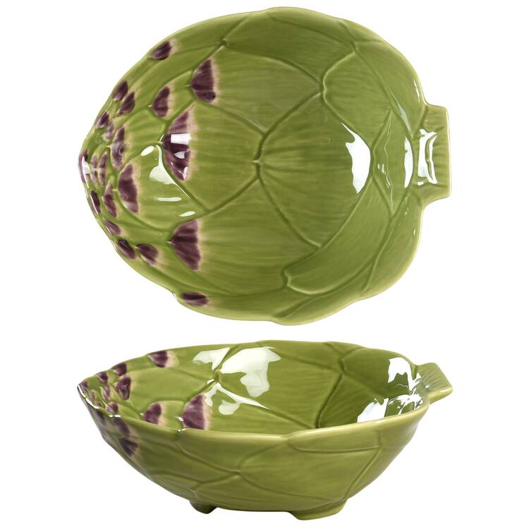 Artichoke Green and Purple 7" All Purpose Bowl