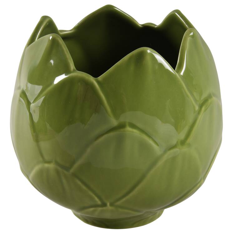Artichoke Green and Purple Figural Covered Box No Lid