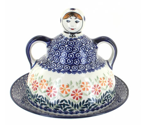 Garden Bouquet Cheese Lady W/Lid (Round)